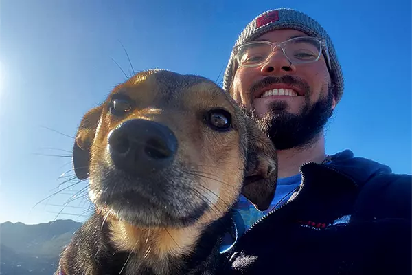 Volunteer with Dog at BARC Shelter