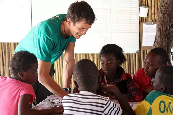 Teaching School Childrenat the Wildlife Orphanage in South Africa