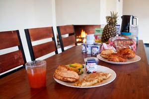 Breakfast Items on Communal Table