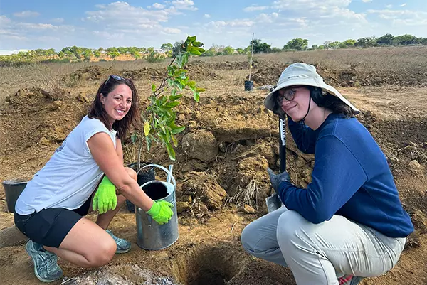 Volunteers Planting Trees - Rhino & Elephant Conservation Project