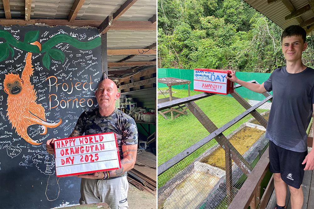 The Great Orangutan Project Volunteers with World Orangutan Day Enrichment