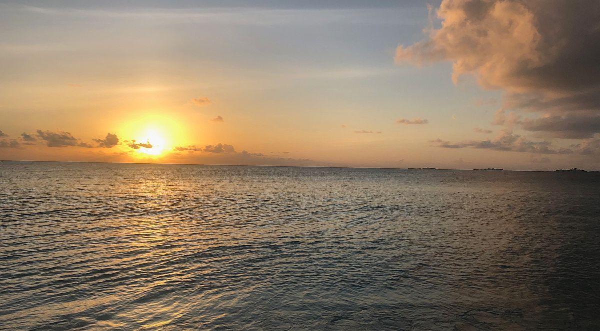 Sunset on the Maldives Whale Shark Research Project