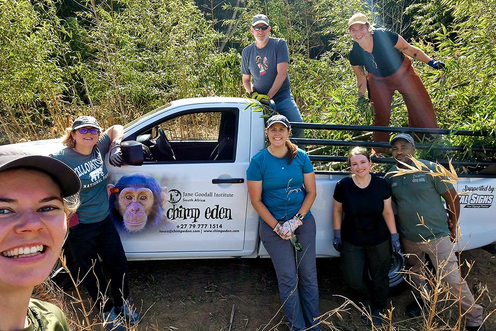 Volunteers at Chimp Eden with The Great Projects