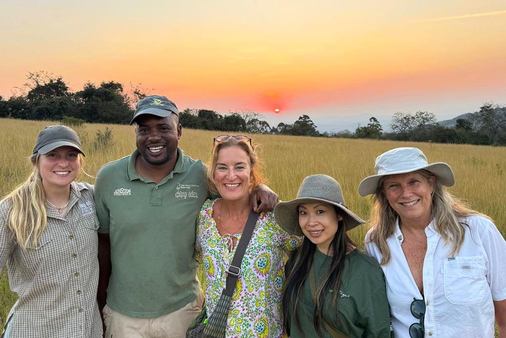 Volunteers Against Stunning Sunset