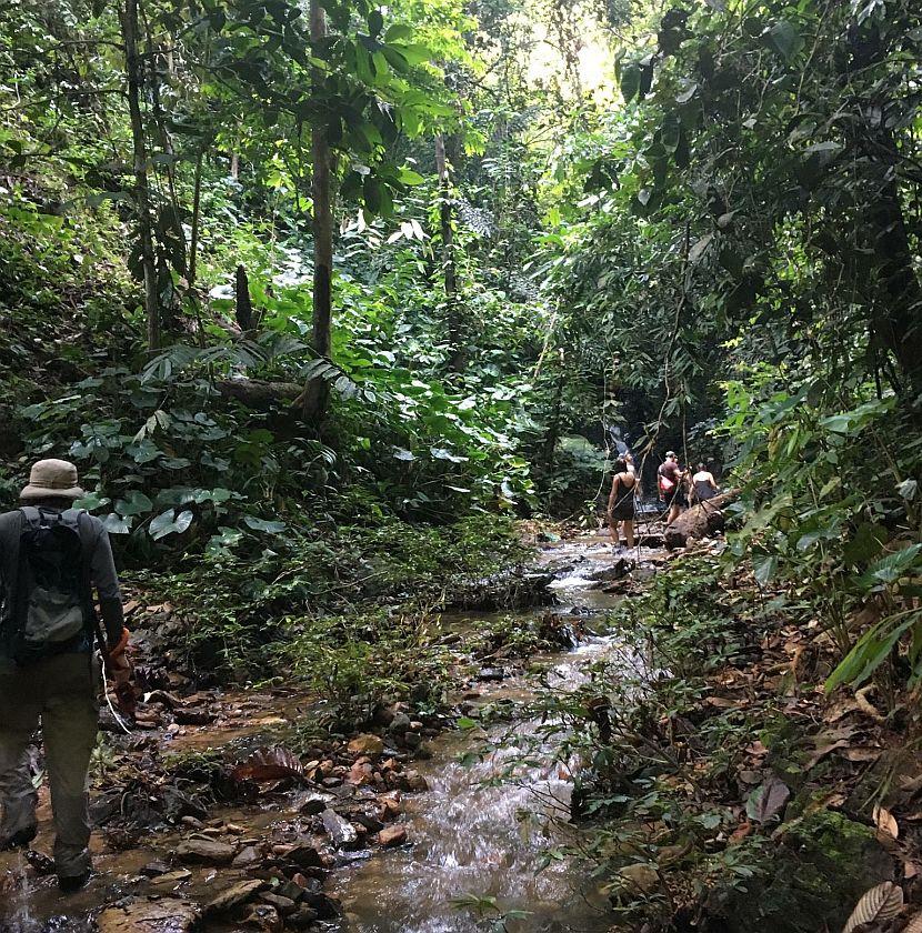 Waterfall walk in Borneo