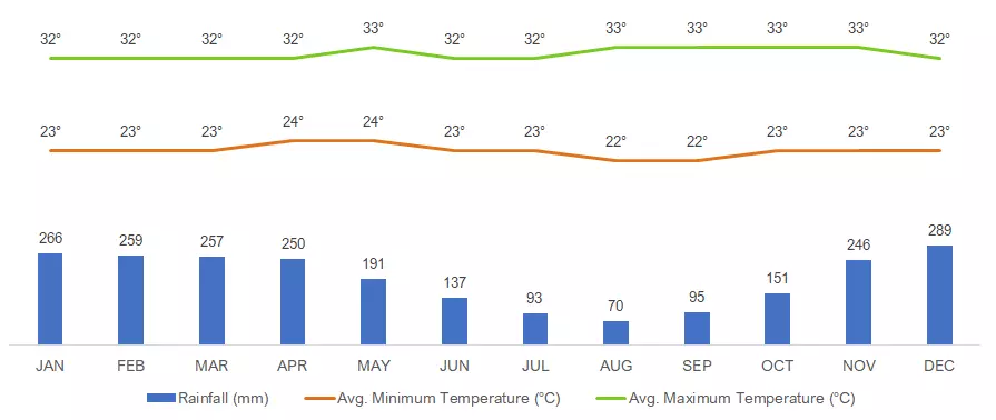 Average Monthly Weather in Palangkaraya, Indonesia