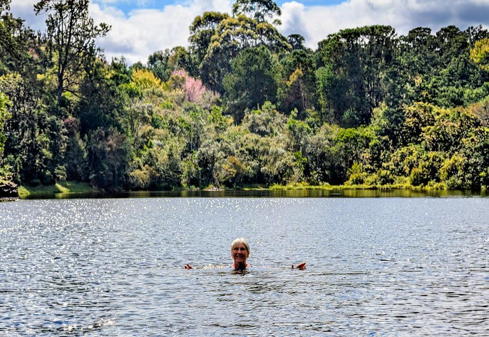Volunteer Swimming in Lake