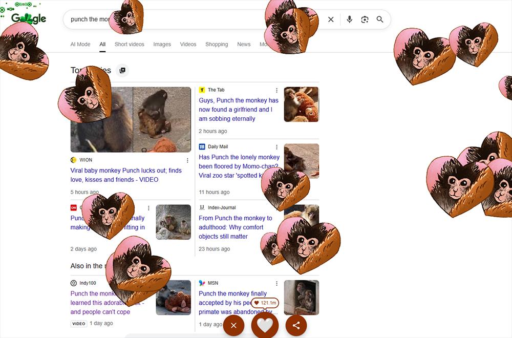 Google Animates Punch the Monkey Search