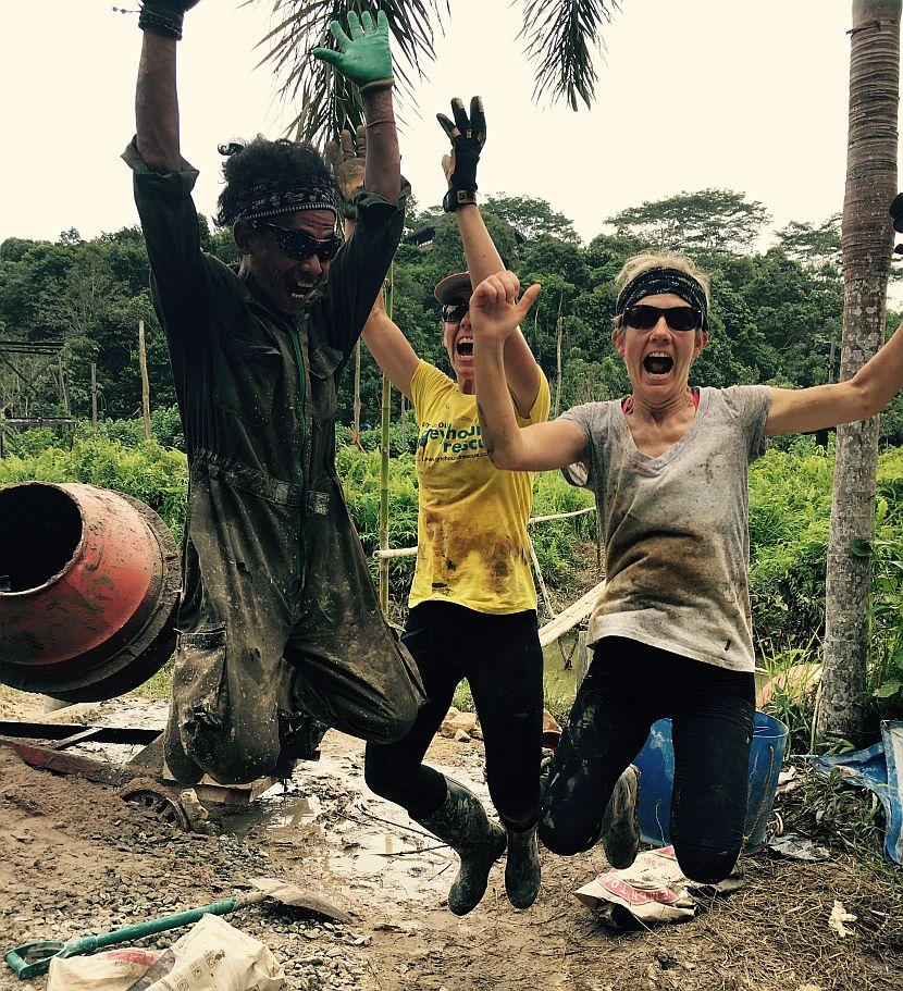 Volunteers having fun in Borneo