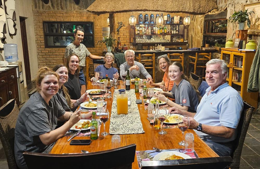 SanWild Sanctuary & Reserve - Volunteer Group Having Dinner