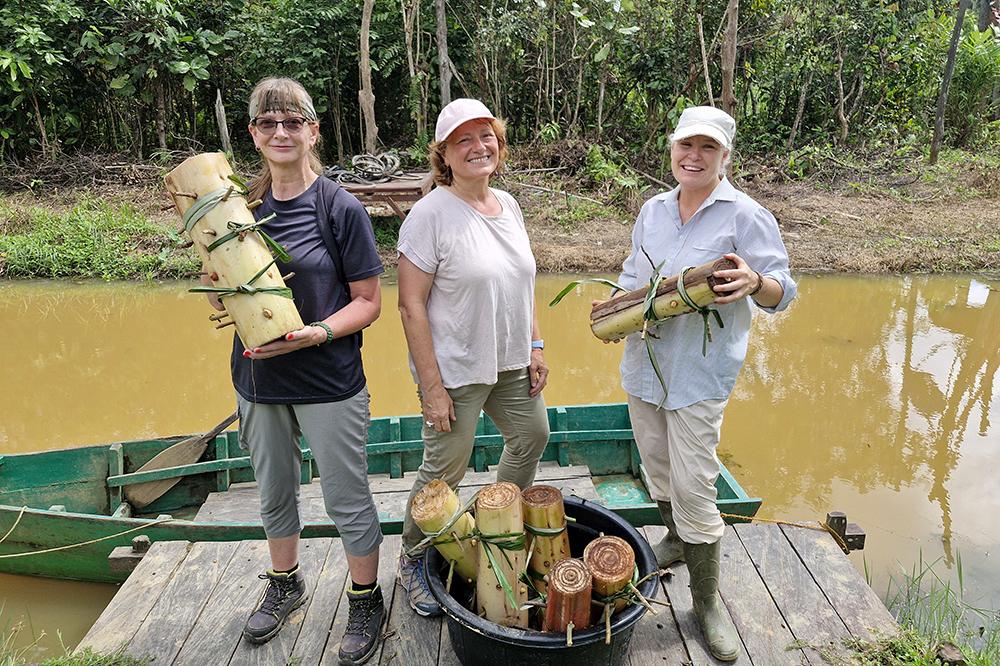 Volunteers with Finished Orangutan Enrichment