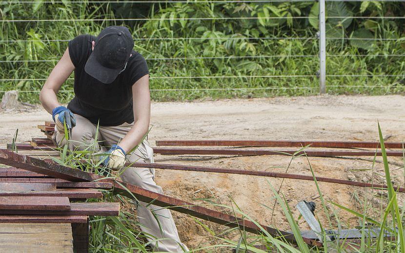 Volunteer working