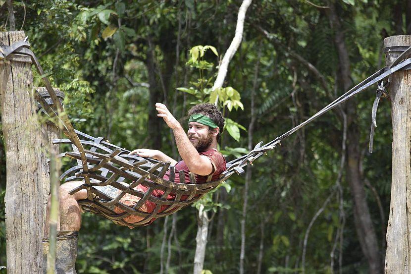 Volunteer in a hammock