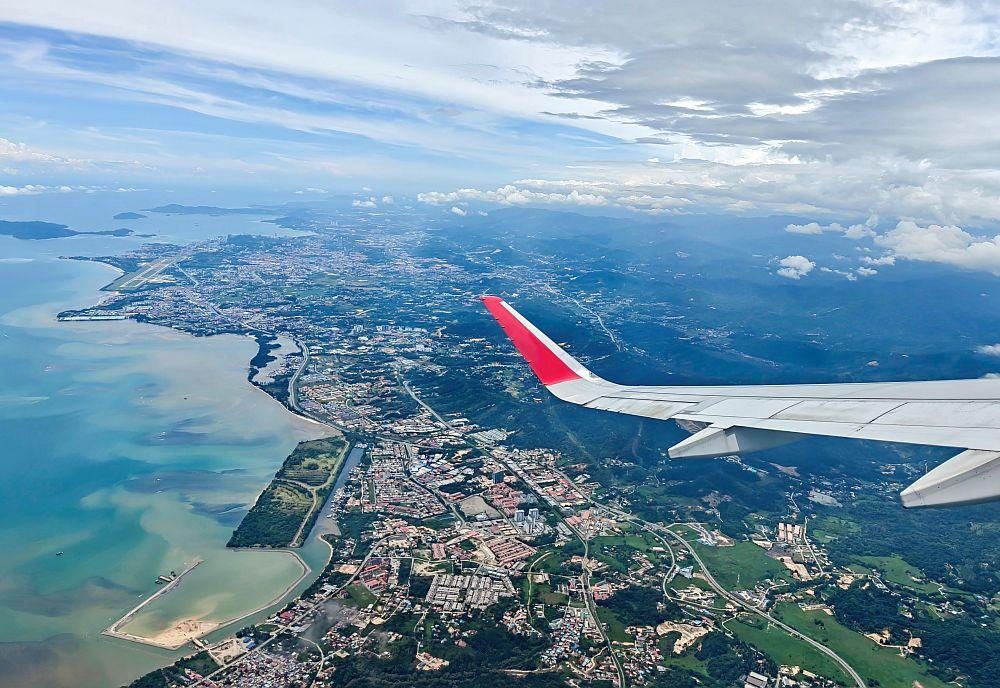 Flying into Borneo