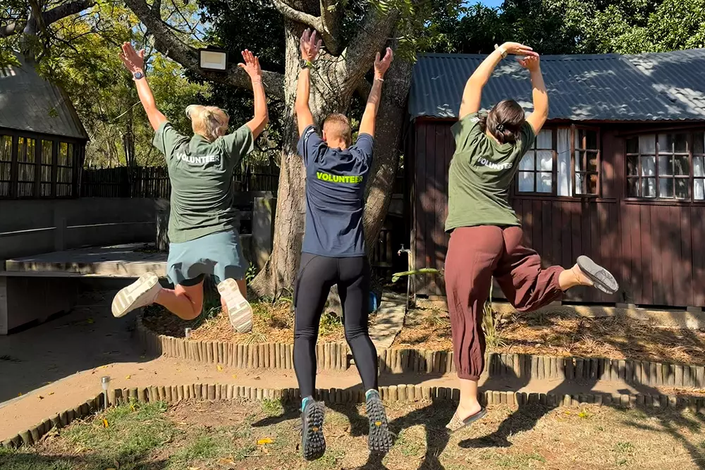 Volunteers Jumping